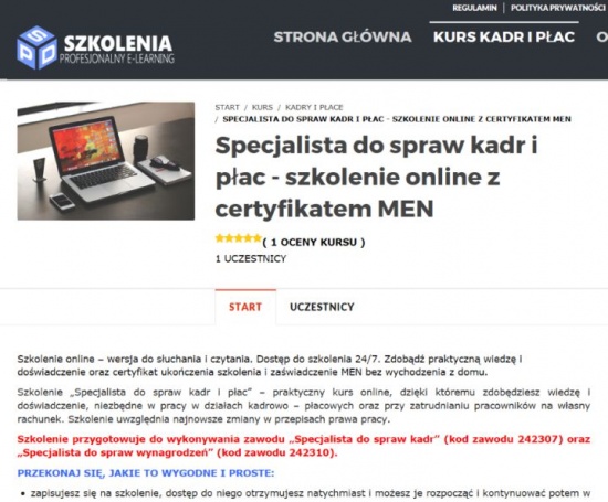 Kurs Specjalista ds. kadr i płac- wideoszkolenie online